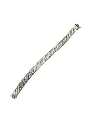 Vintage Milor Italy 925 Sterling Silver Riccio Chevron Bracelet 7.5" 24.9g